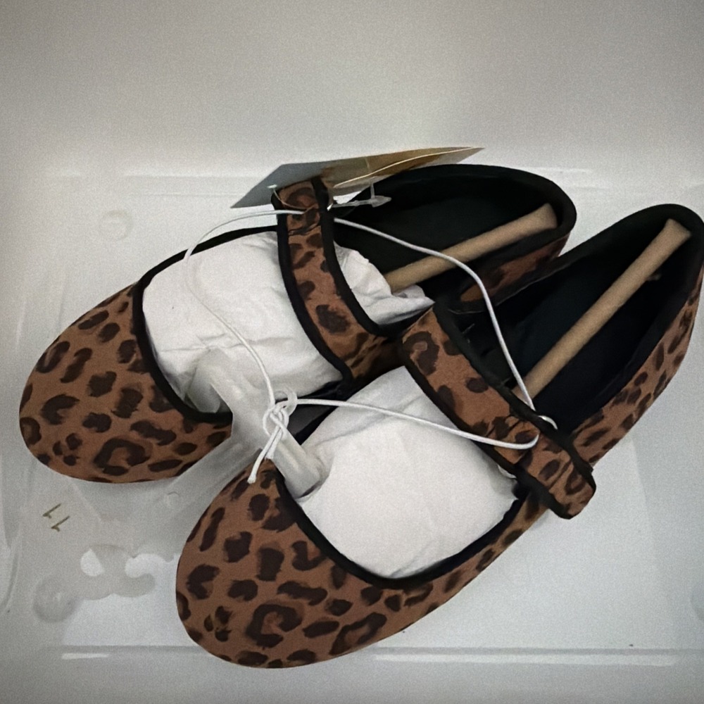Toddler Addy Ballet Flats - Cat & Jack Tan 11 Toddler Memory Foam Cheetah
